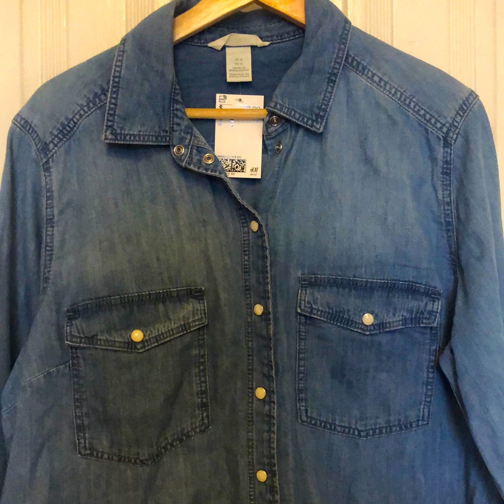 H&M, Size 12, Button up, Denim shirt